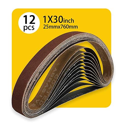 12Pack 400 Grit Sanding Belt 1″x30″ Aluminum Oxide Sanding Paper for Woodworking