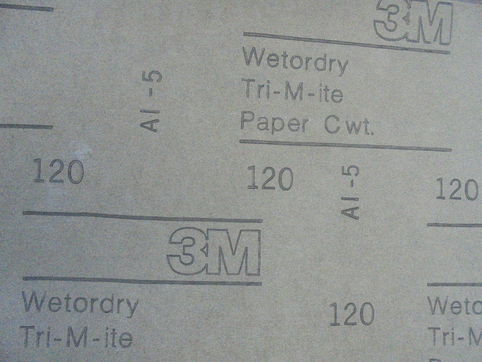 Lot of 25 9″ x 11″ sheets of 3M Sandpaper 120 grit Wetordry Tri-M-ite