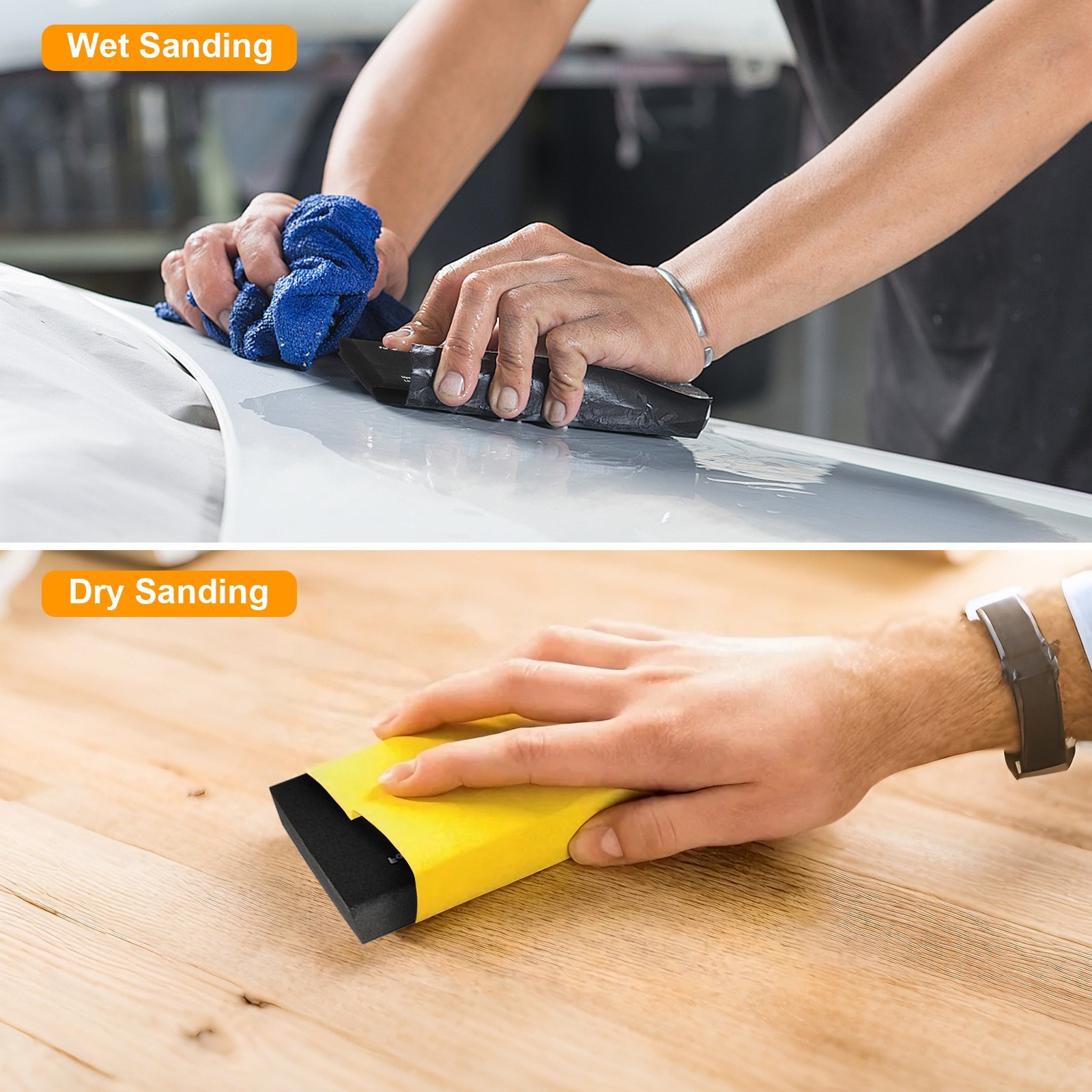 12x Sanding Block Kit Flexible EVA Wet Dry Sanding Blocks for Auto Body Woodwork
