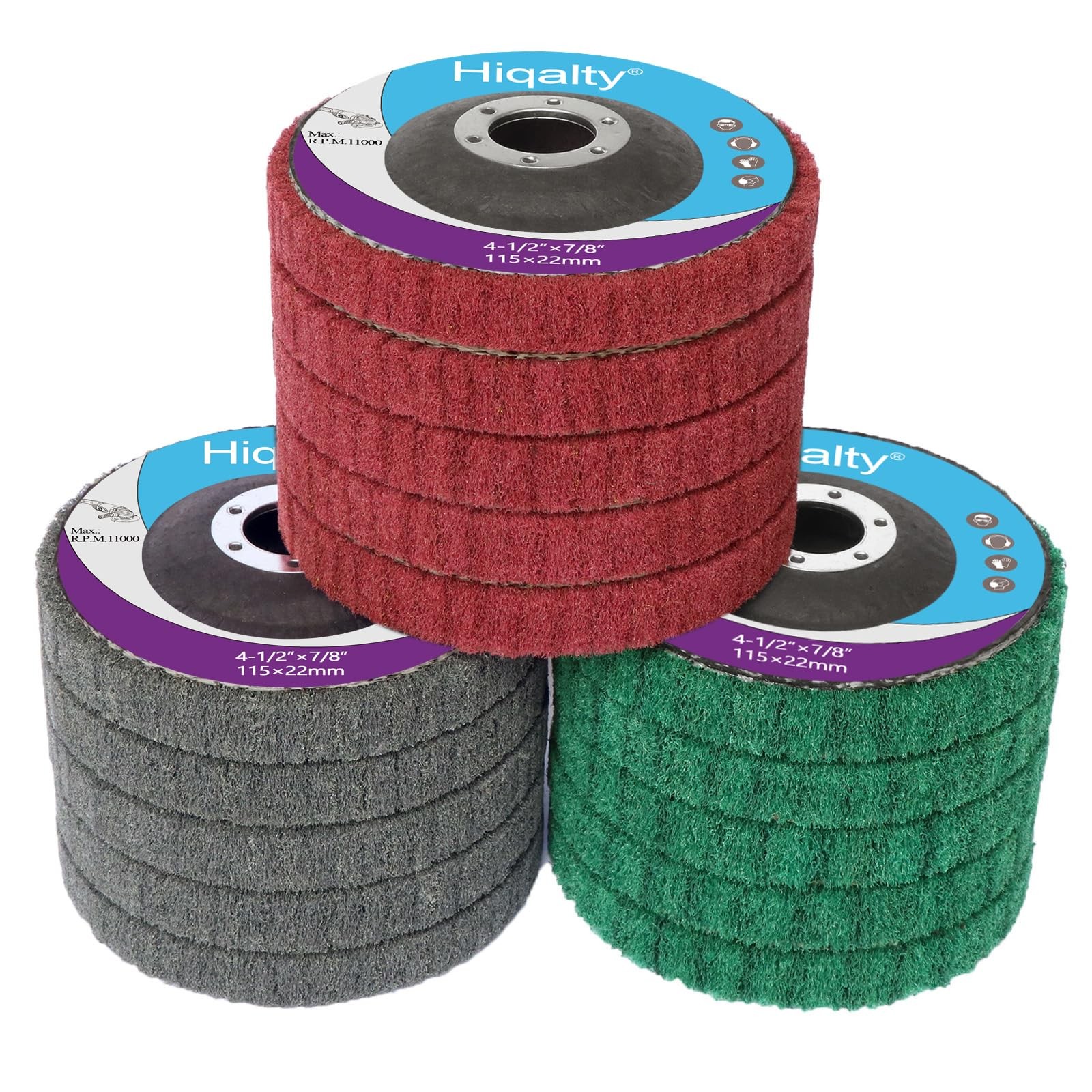 15Pcs 4.5″ x 7/8″ Nylon Fiber Flap Disc Polishing Grinding Wheel,Scouring pad…