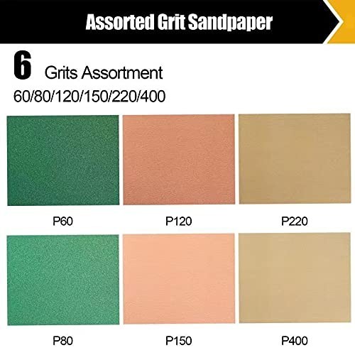 Professional Sanding Sheets – 60 Pcs – Aluminum Oxide Grits