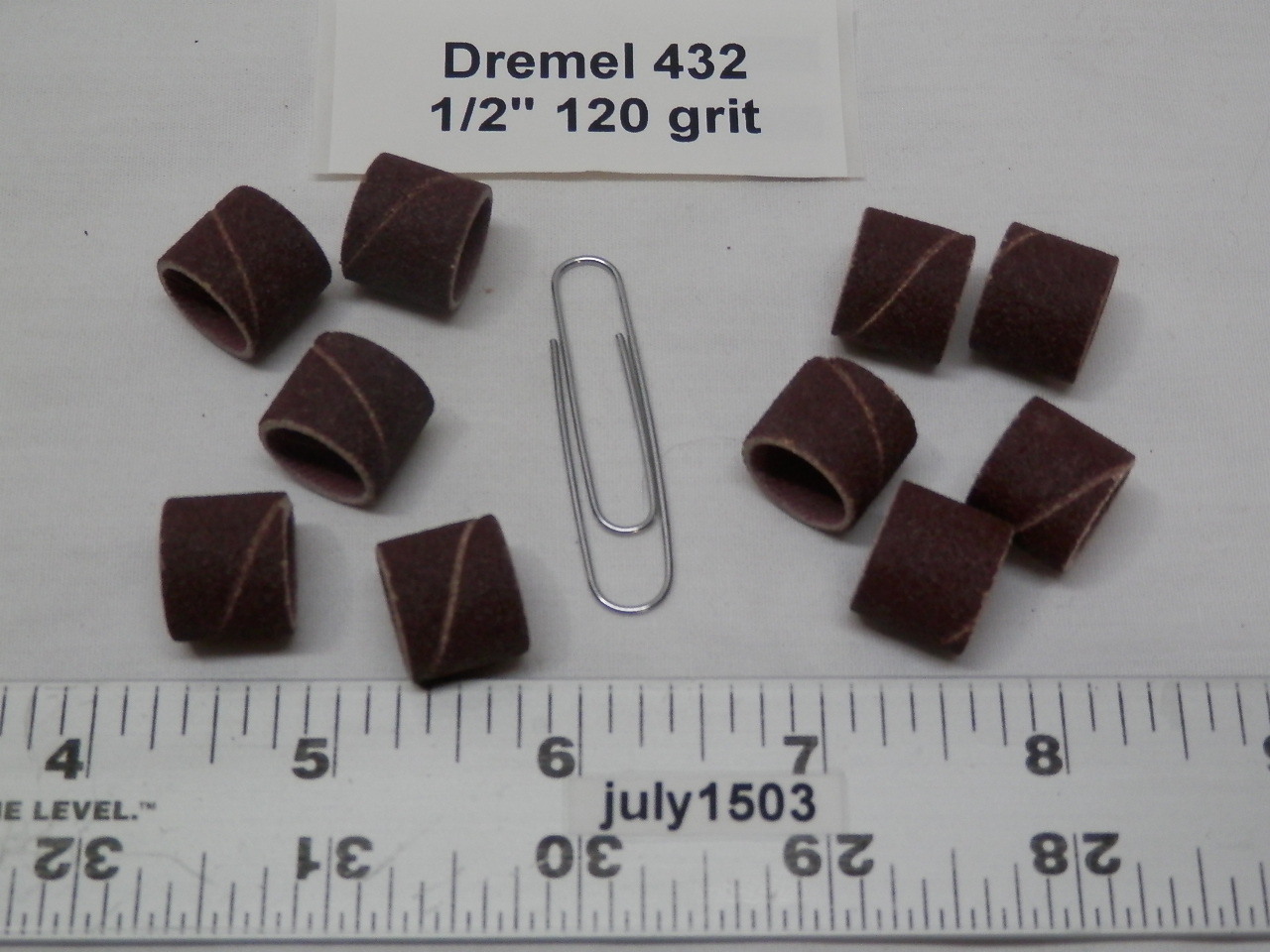 (10) NEW Dremel 432 Sanding Drum 120 grit 1/2″ Rotary Tool Band Sleeve