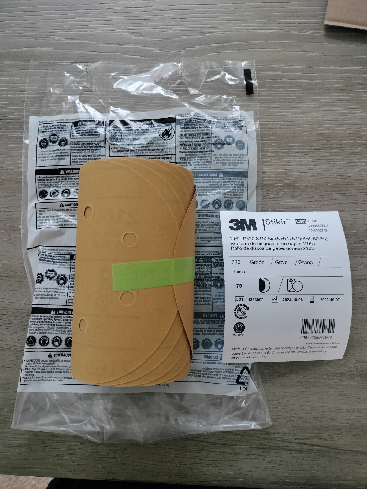 3M Stikit P/N 67790 216u P320 6″Nhx175 Df6hl 600hz Roll-cy998605216