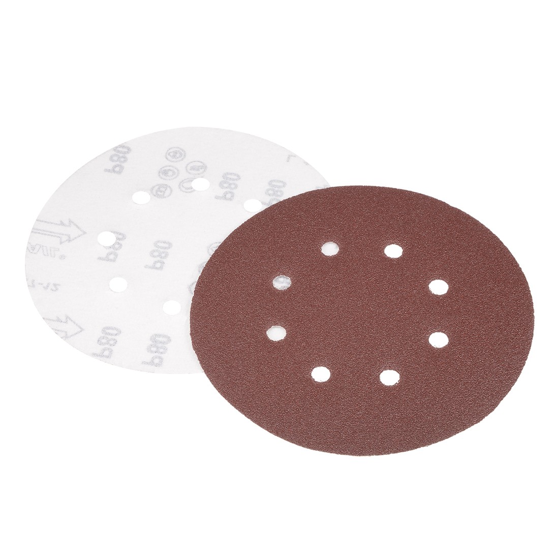 10Pcs 7 Inch 8 Hole Hook and Loop Sanding Disc 80 Grit Flocking Sandpaper New