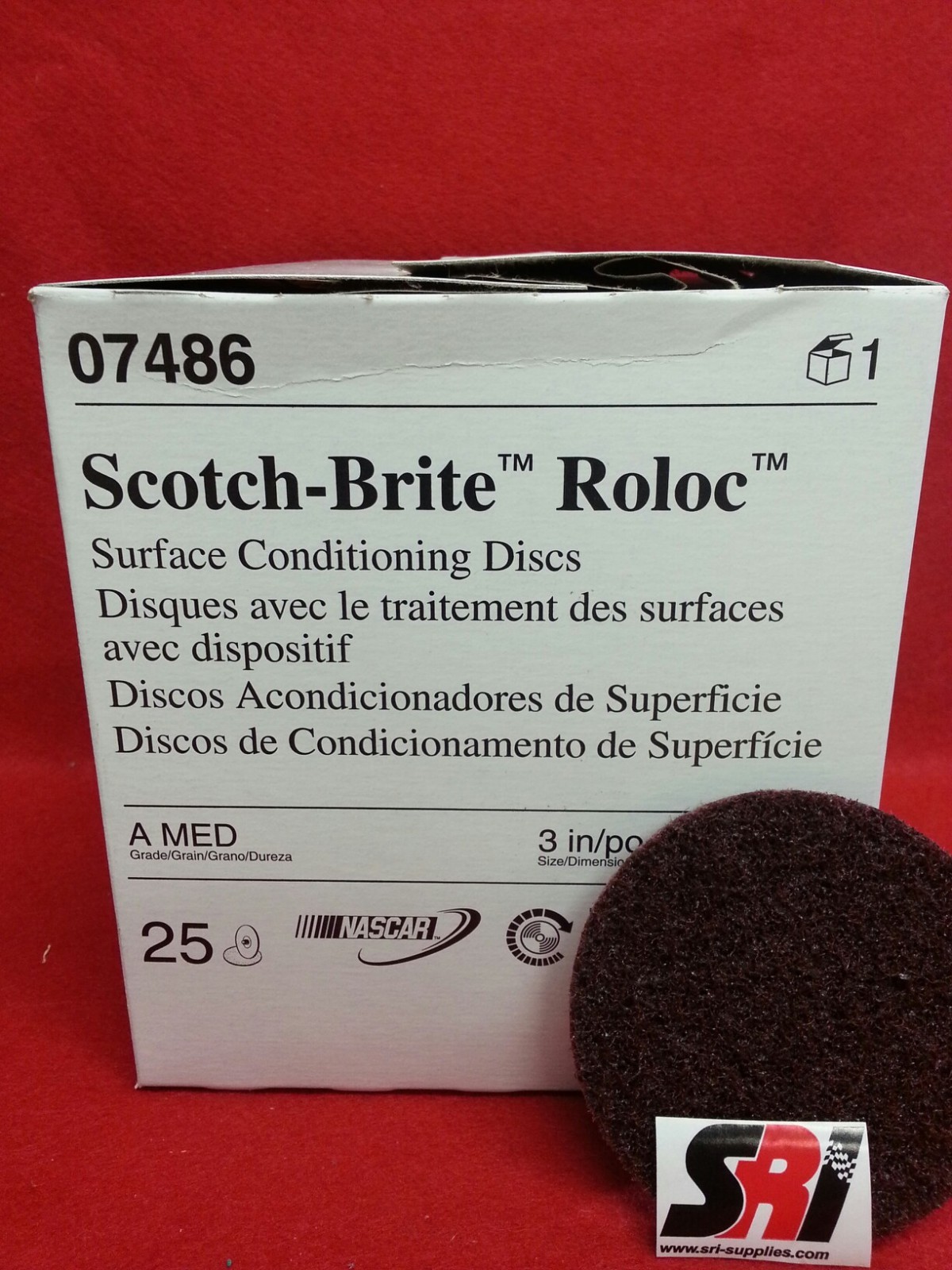 3M Scotch-Brite Roloc Surface Cond. Disc, 3″, 07486 MED