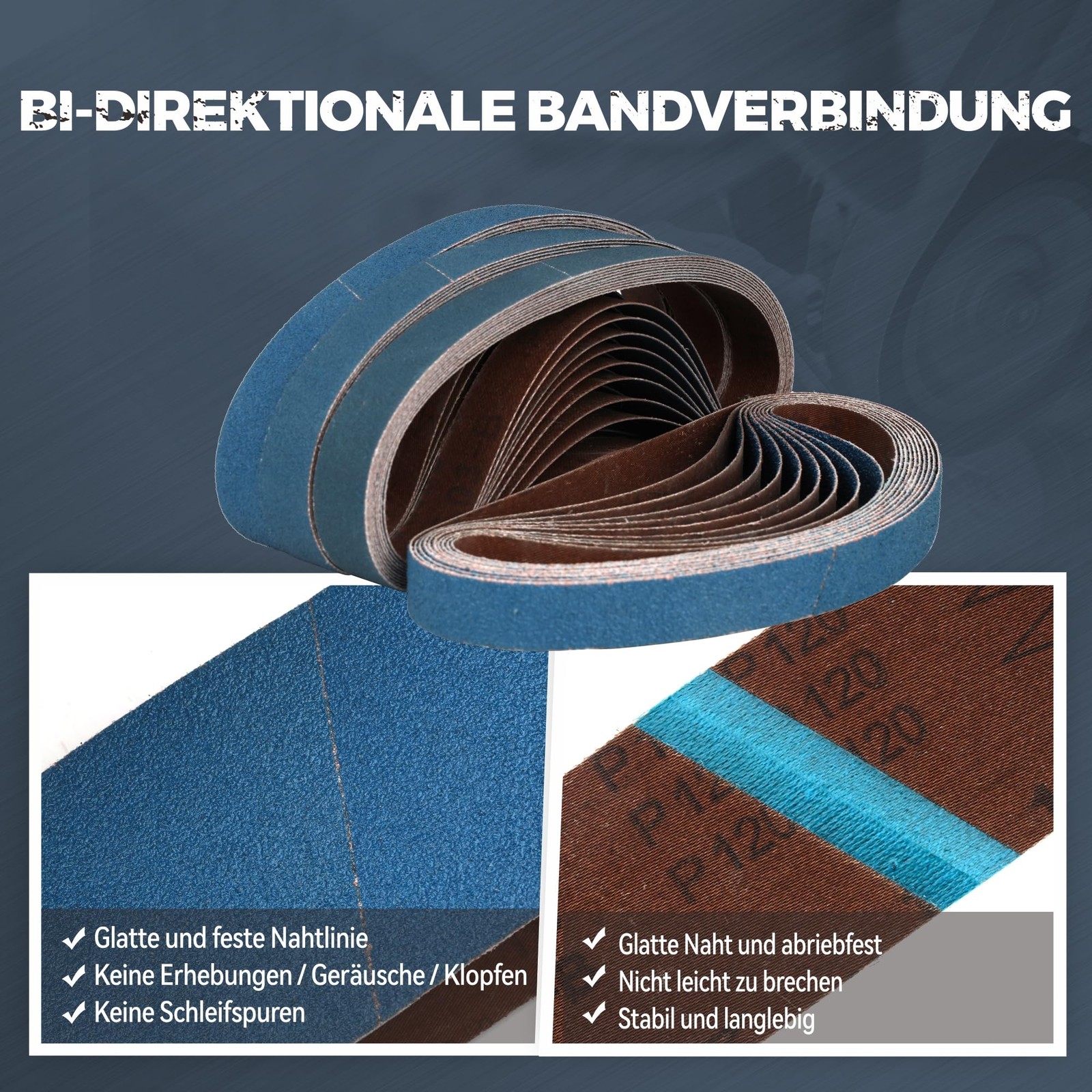 3/4 x 20.5 Inch Zirconia Sanding Belts, 40Pcs 10 Each of 40/60/80/120 Assorte…