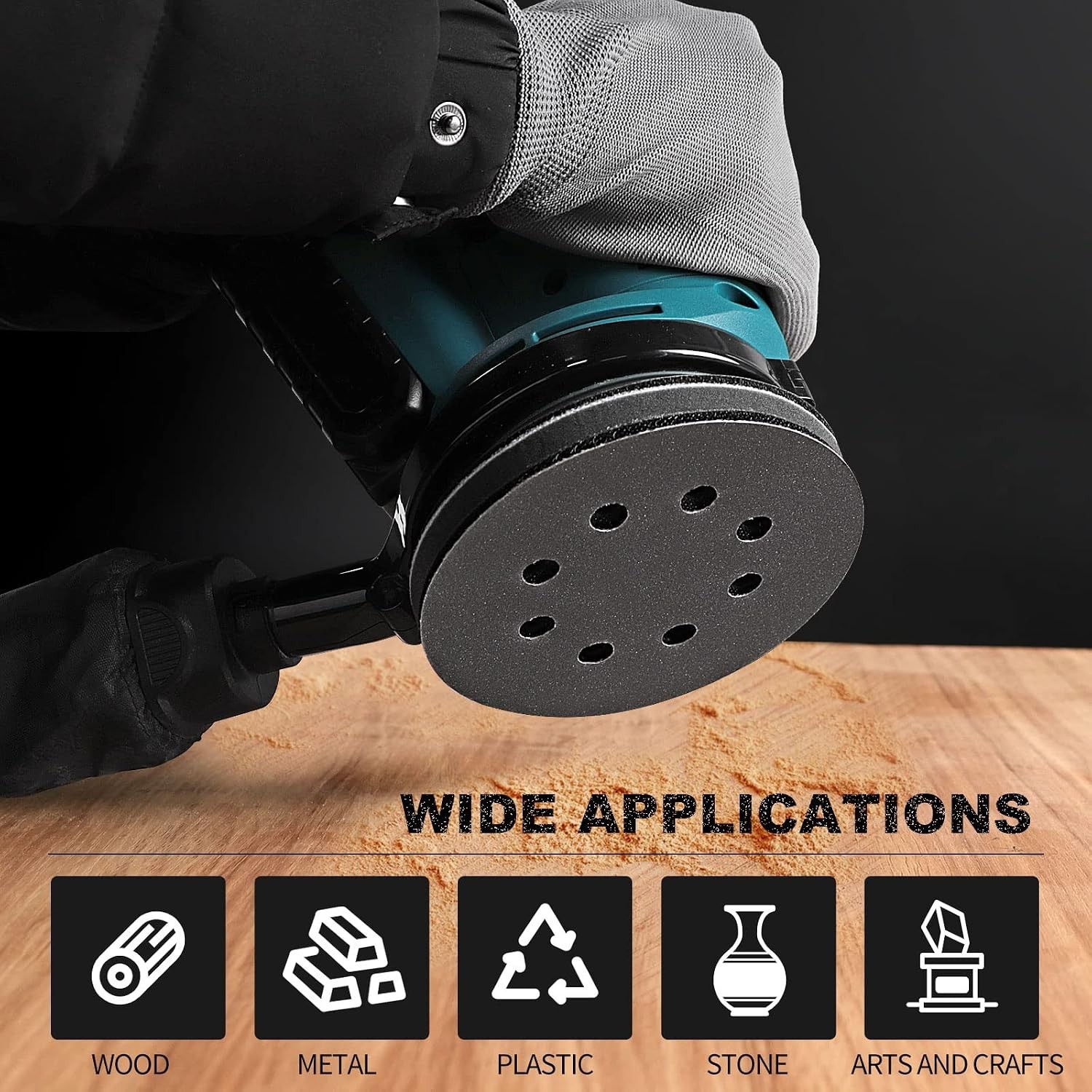 Complete 120-Count Silicon Carbide Sanding Discs for Wet & Dry Use, 5 Inch