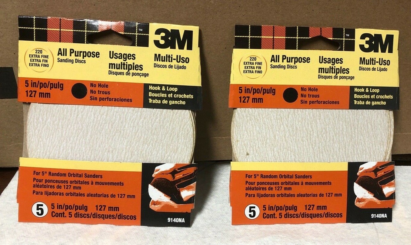 3M 9140DC-NA 5 Extra Fine Hook & Loop Discs 2 PACKS OF 5