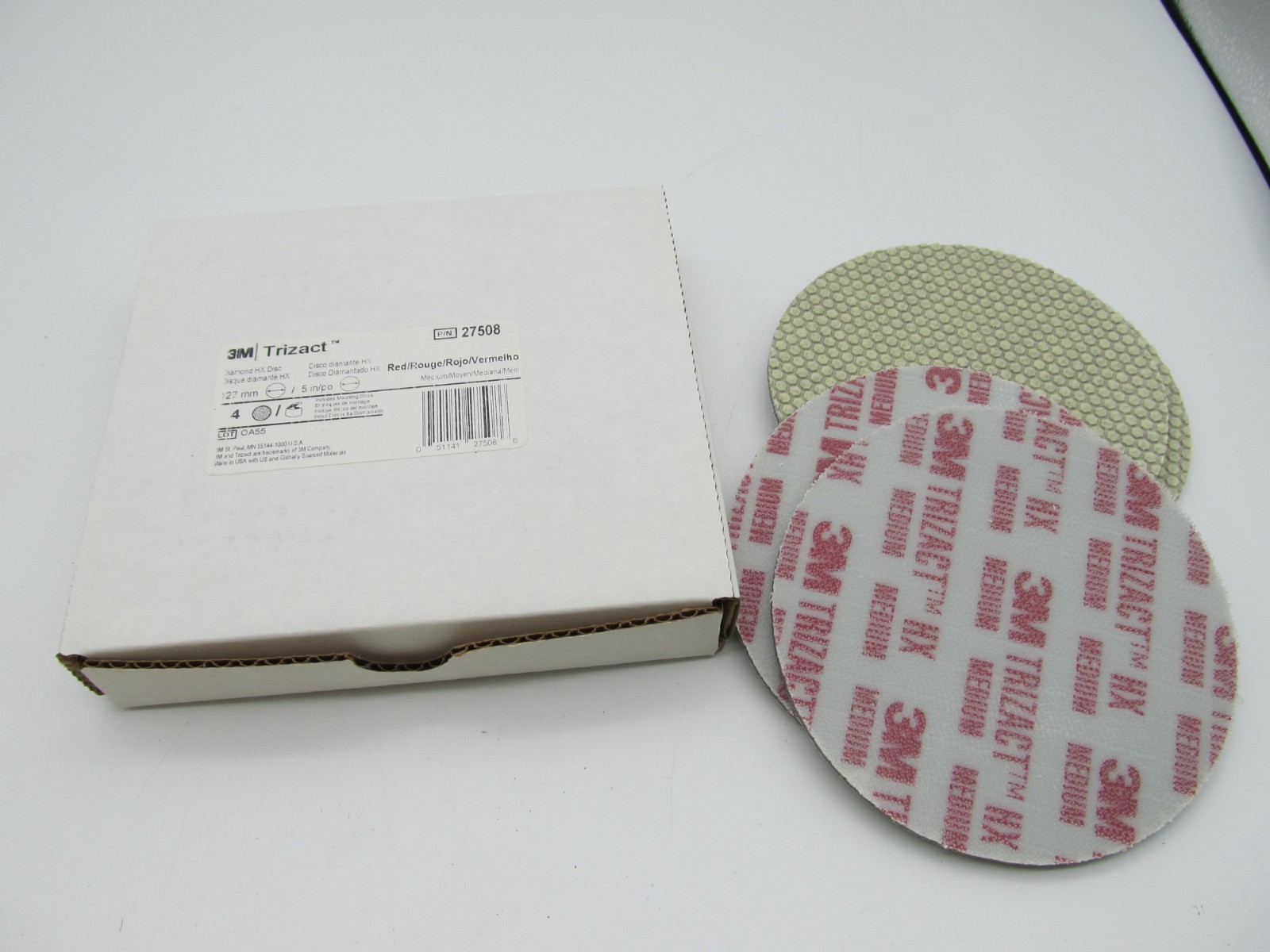 3M Trizact Medium Red Diamond HX Disc Pack Of 4 – Brand New In Box 27508