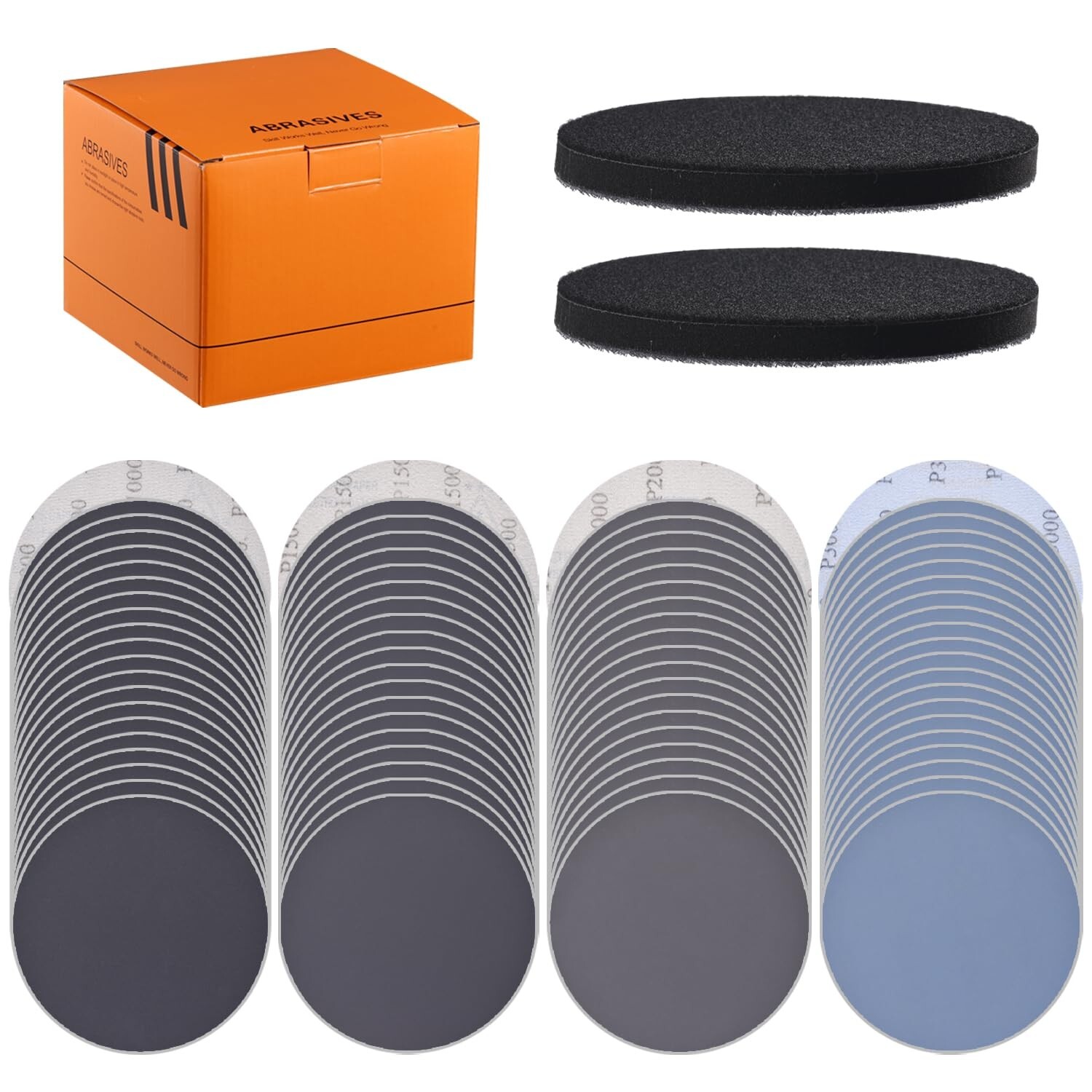 80Pcs 6 Inch Hook and Loop Sanding Discs 1000/1500/2000/3000 Grits Wet Dry Sa…
