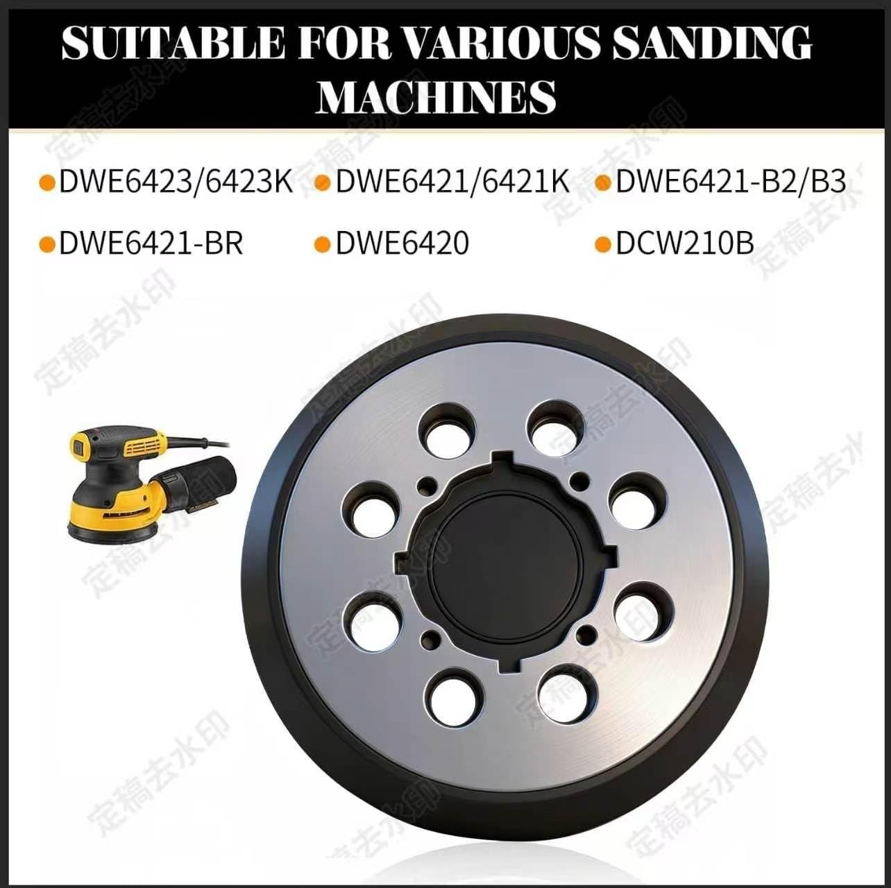 5″ 8-Hole Sander Pad, Orbital Replacement for DeWalt, Includes 40 Discs & 3 Foam