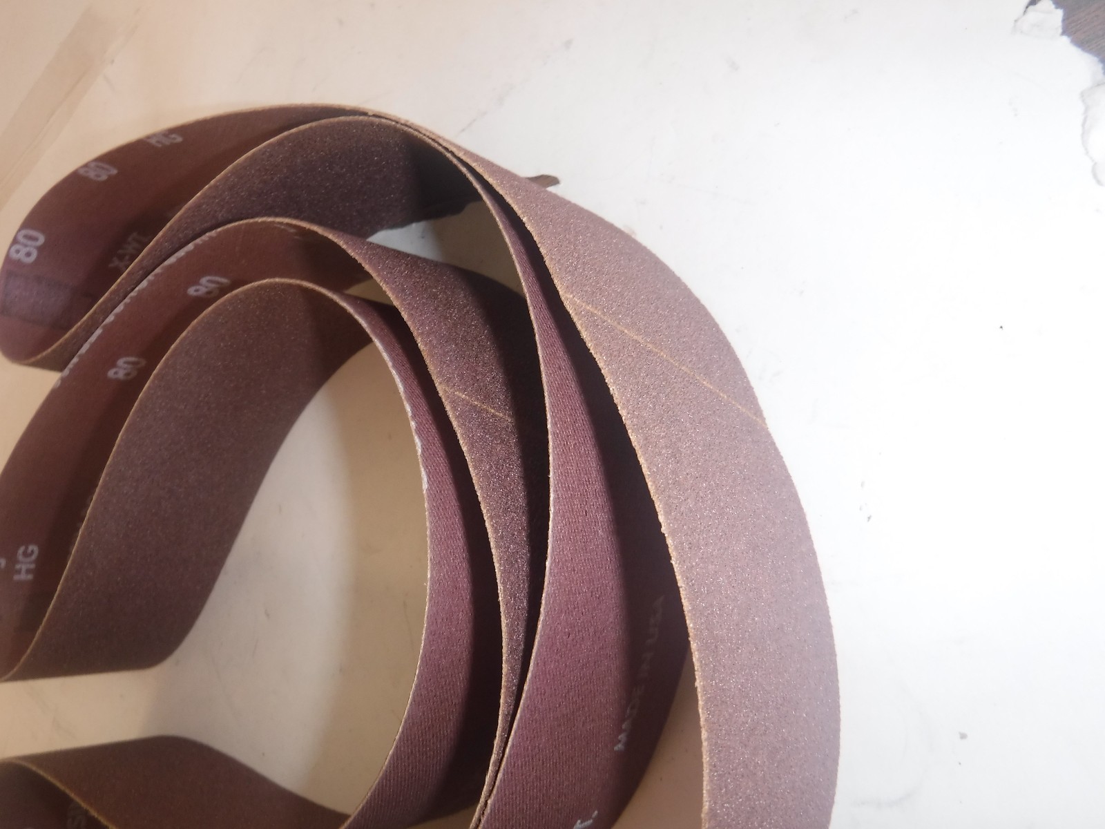 NEW LOT OF 2 NORTON 78072743934 Sanding Belt, 2 In Wx42 In L, AO, 80GR(P)