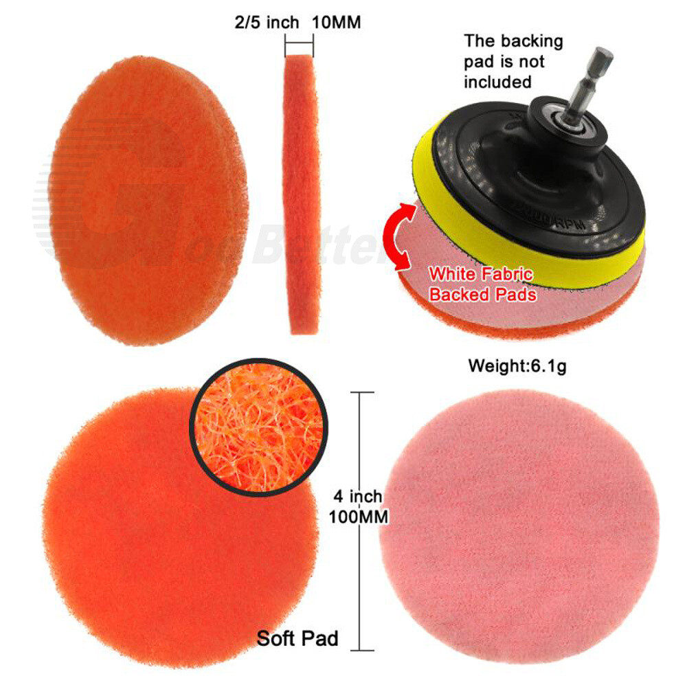 2″ 3″ 4″ Scouring Pad Hook & Loop Abrasive Cleaning Pad 240-3000 Grit Polishing