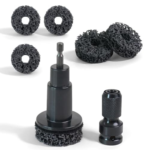 Wheel Hub Cleaning Tool Kit – 5PCS Brake Dust & Rust Removal Brush Set – Black