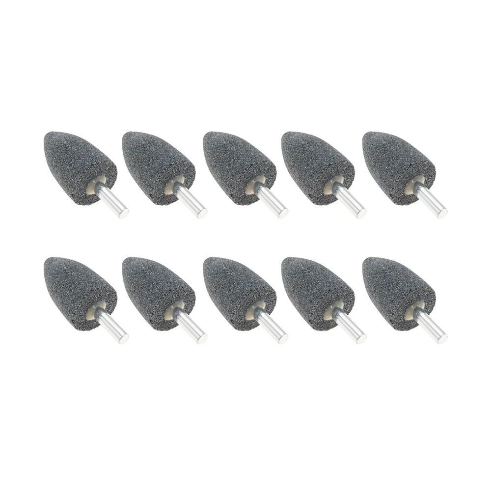 10x 25mm Head 1/4″ Shank Aluminum Oxide Cone Shape Grinding Stones Rotary Drill