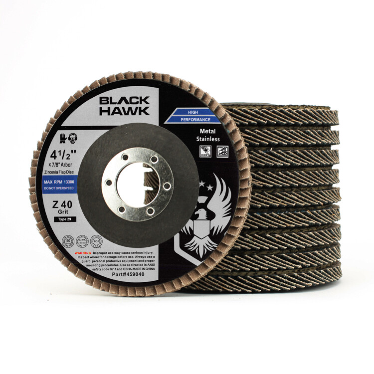 4-1/2″ x 7/8″ Black Hawk Zirconia Flap Discs T29 4.5″ Sanding & Grinding Wheels
