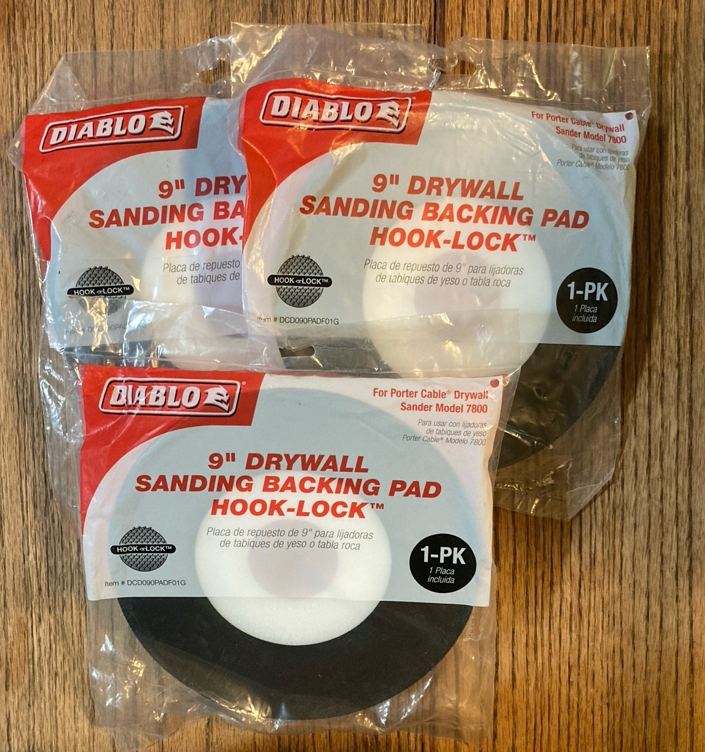 Lot Of 3- DIABLO 9 in. Drywall Sanding Backing Pad, Sander Model 7800