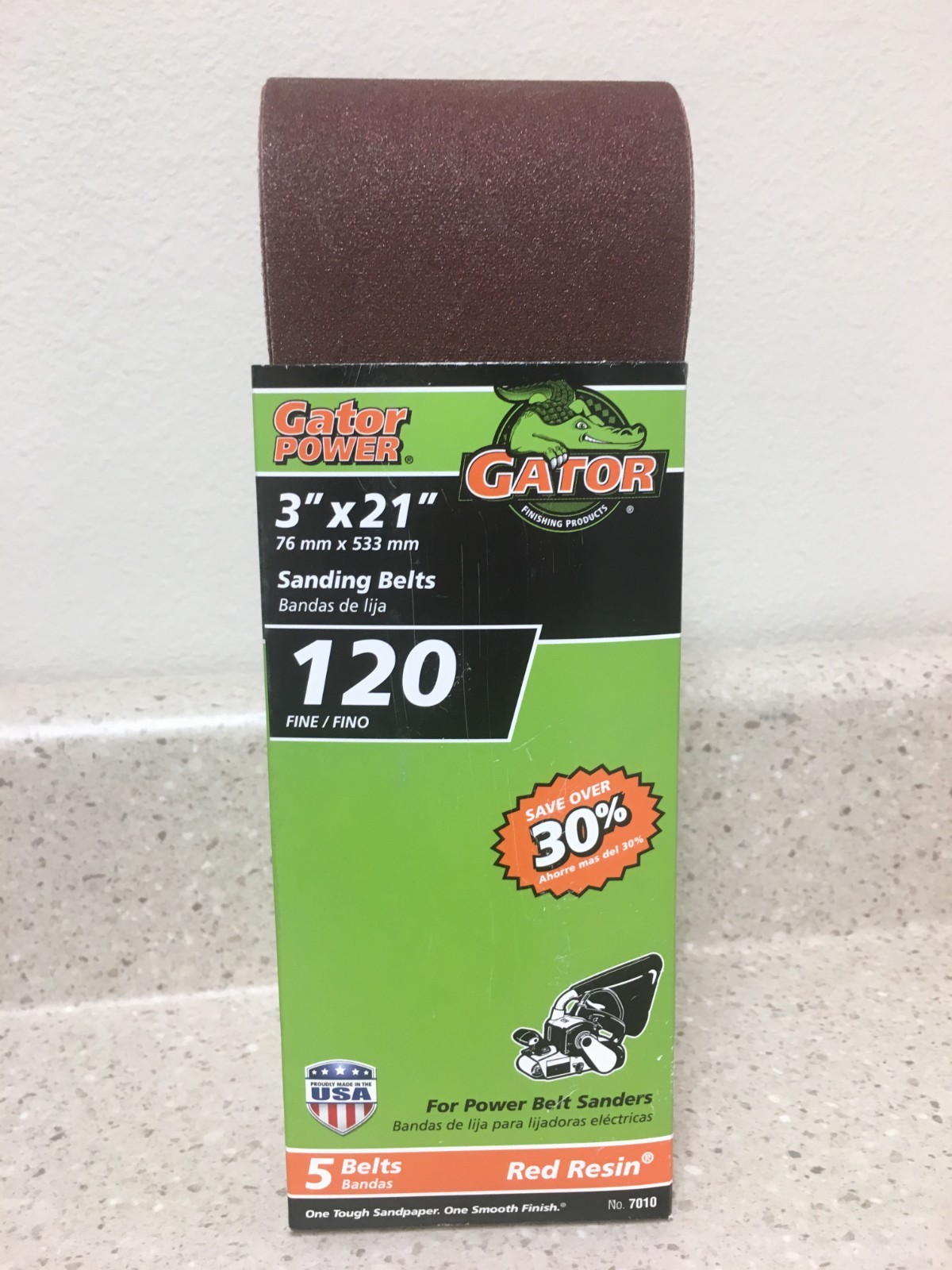 Gator 21 in. L X 3 in. W Aluminum Oxide Sanding Belt 120 Grit Fine 5 pc