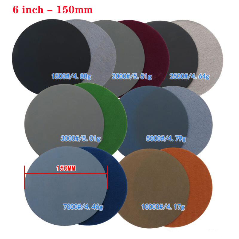 1″-8″ Sanding Discs 25mm-200mm Water Sandpaper Hook ＆ Loop Pads 1500-10000 Grit