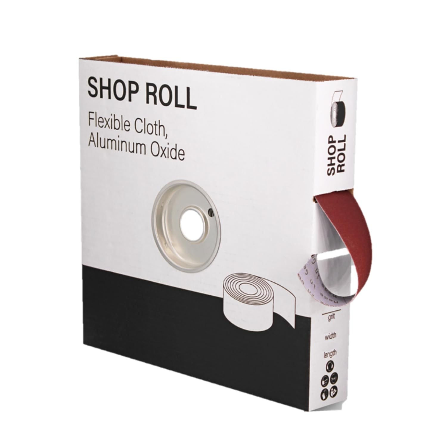 2″ x 50yd (150′), 80 Grit (Medium) Aluminum Oxide Sanding Shop Roll, F-Weight…