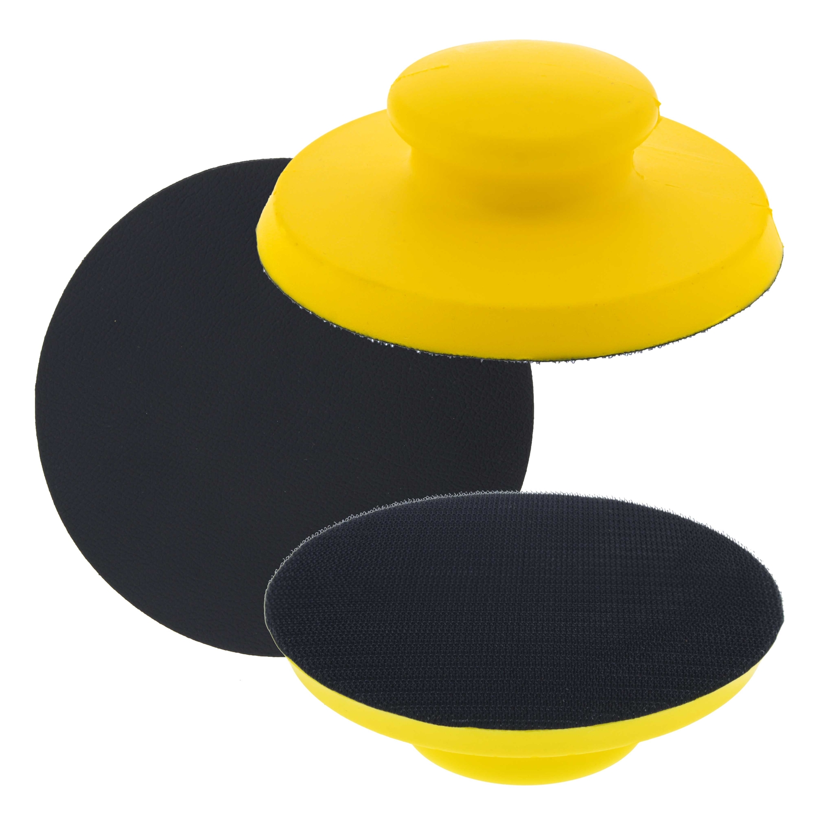 2ea 6″ Round-Shaped Hand Sanding Block Pads for Hook & Loop and PSA 6″ DA Discs