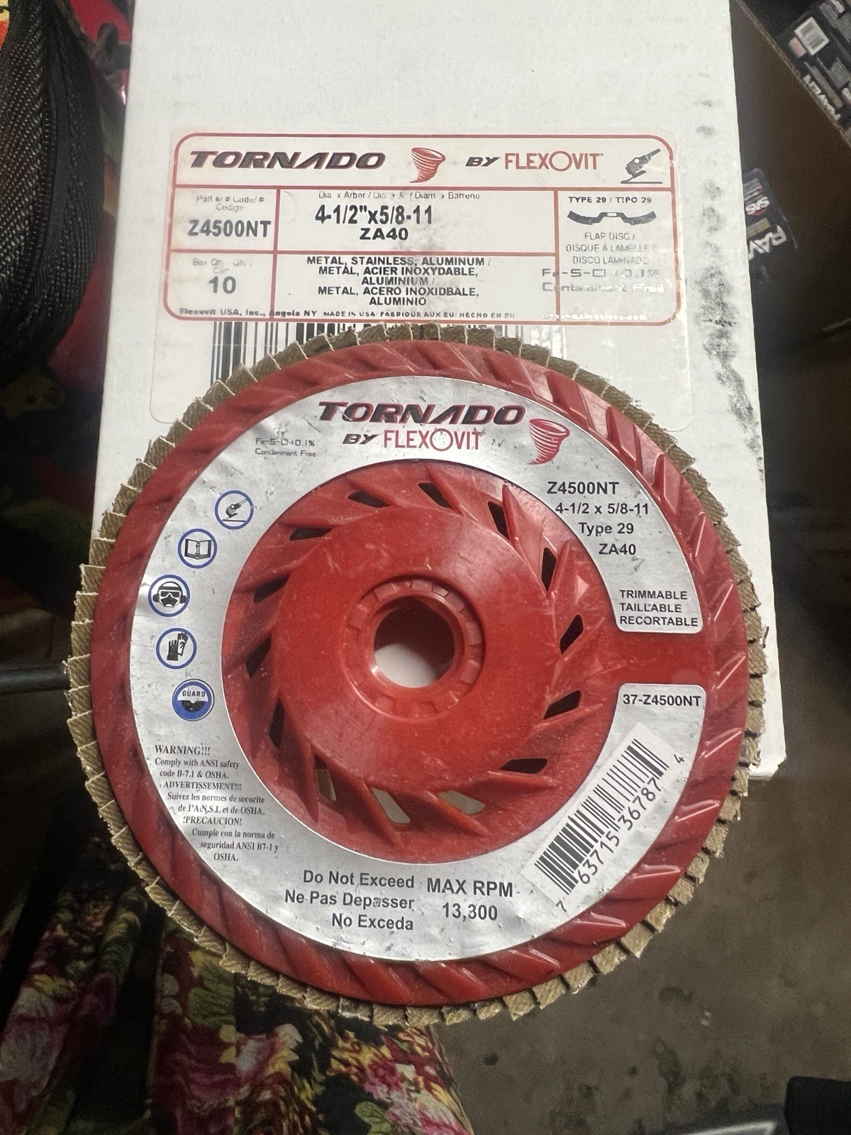 Tornado Sanding Disc 4 1/2” 5/8-11 Arbor type29