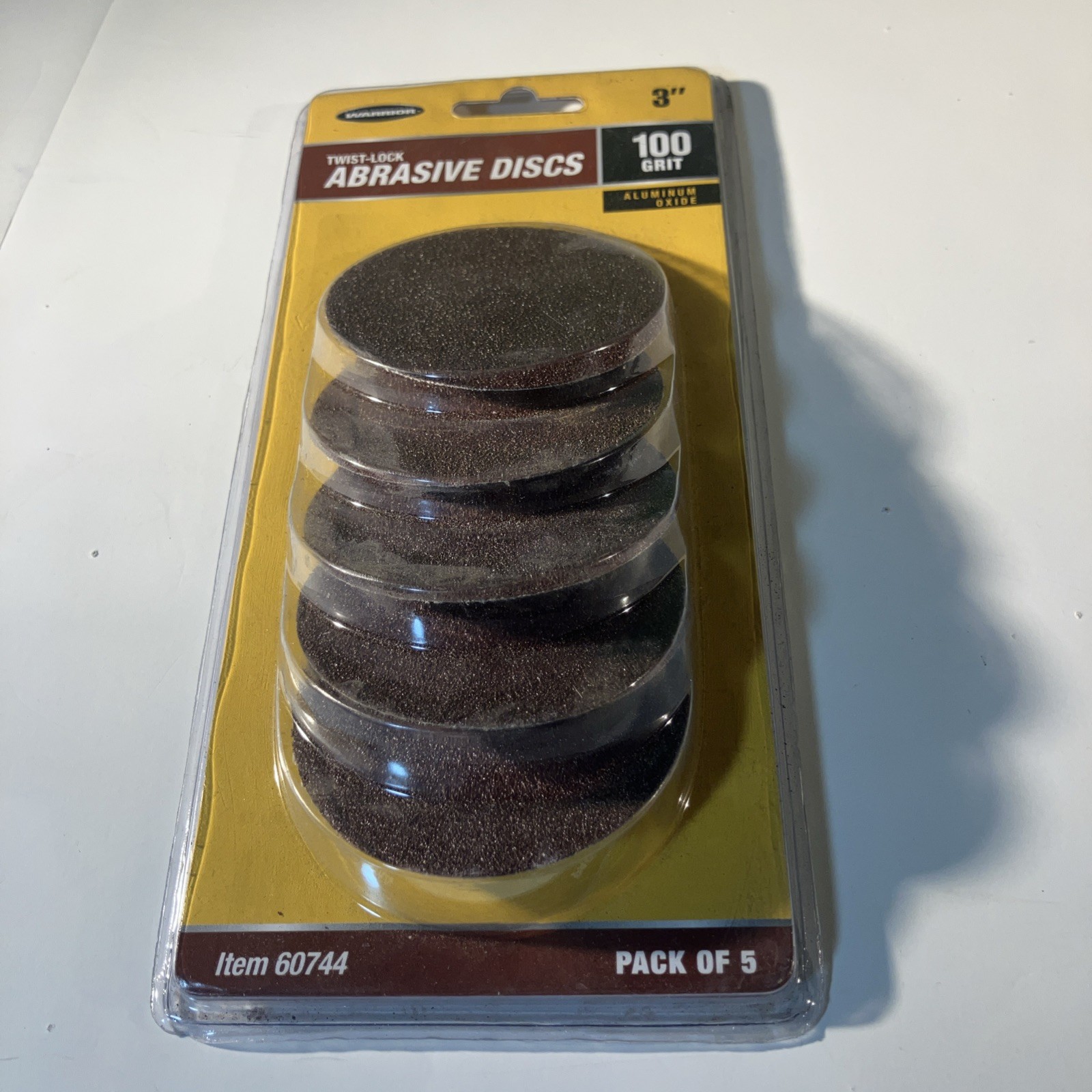Warrior Twist-Lock 3″ Abrasive Discs 100 Grit /5 Pc/Aluminum Oxide. Item 60744