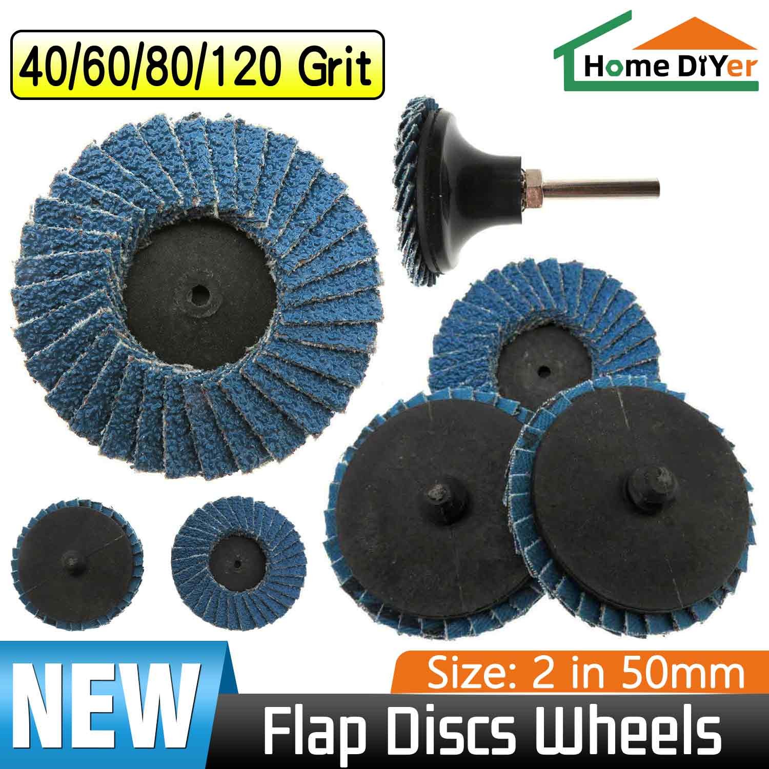 Flap Disc 50mm 2″ Zirconia Sanding Wheel 40 60 80 120 Grit Sander Grinding