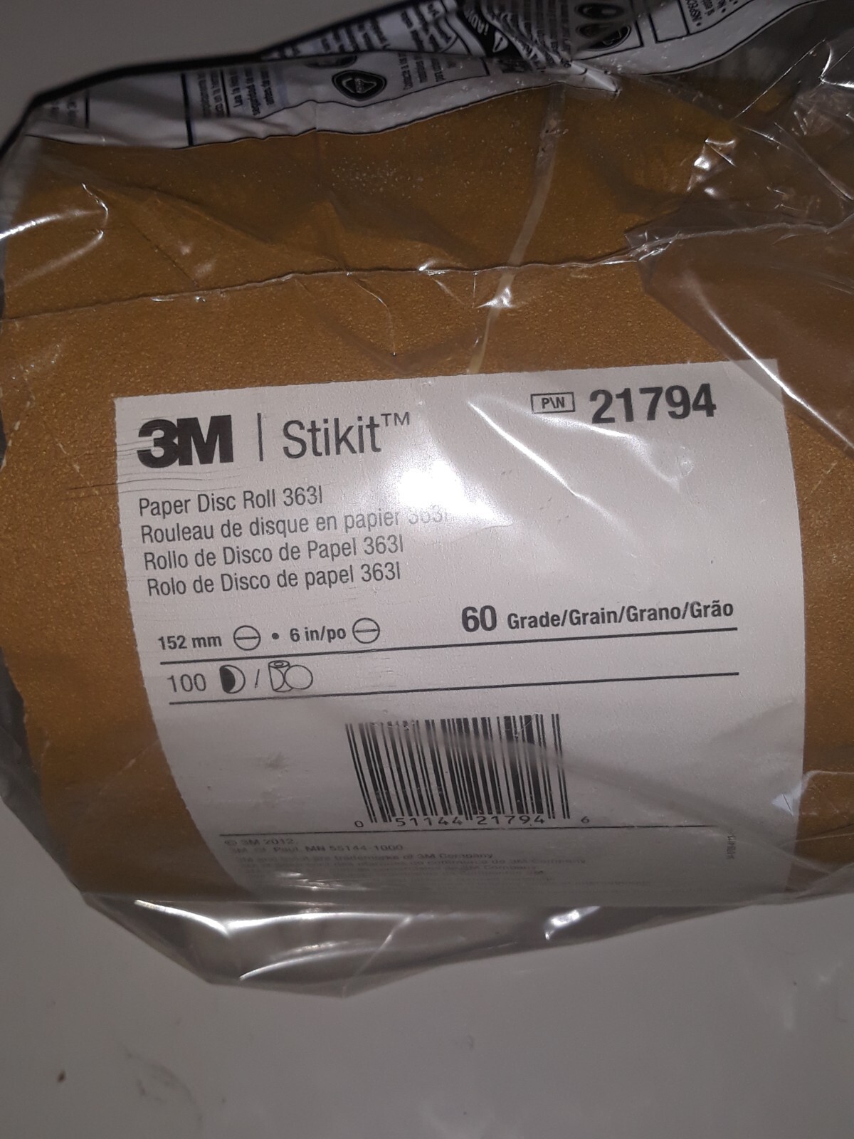 3m 051144-21794 pk of 100 363I PSA Disc Roll – 6 in – P600g