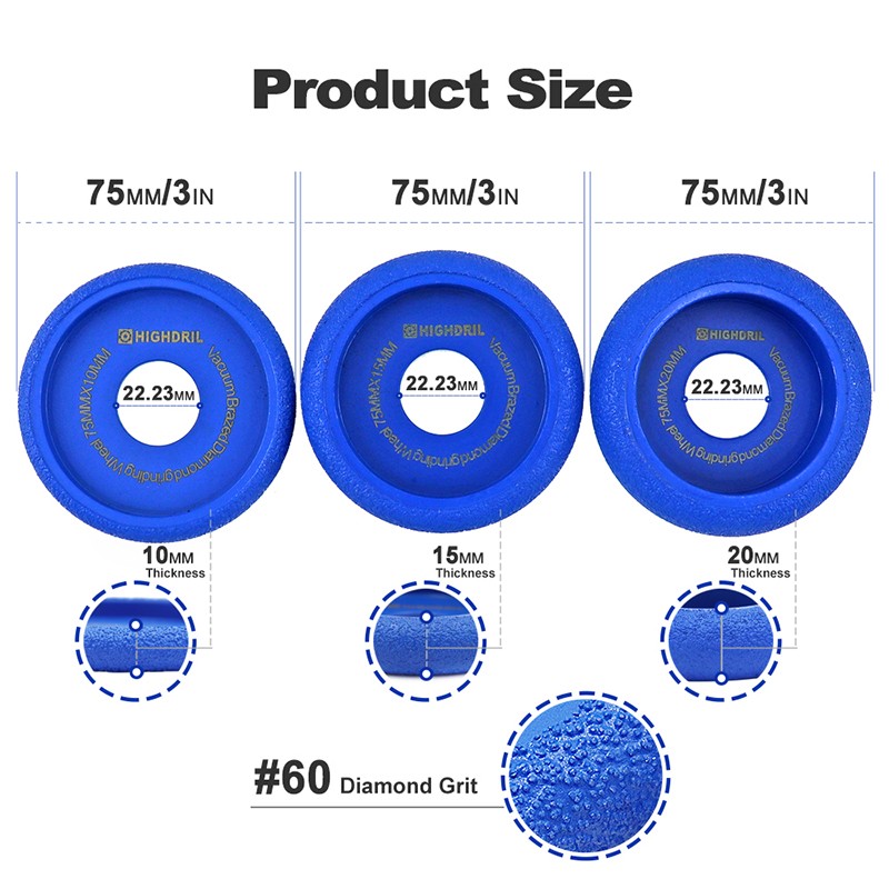 75mm Diamond Grinding Wheel Angle Grinder Polishing Milling Tools Marble Granite