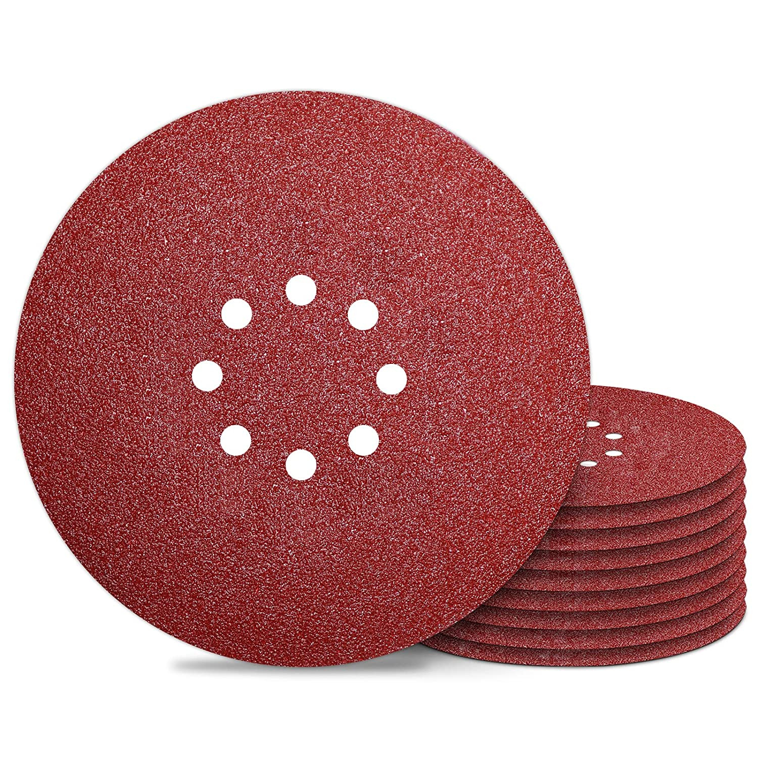 9 Inch Sanding Discs 40 Grit 8 Holes Hook and Loop Sandpaper for Drywall Sander