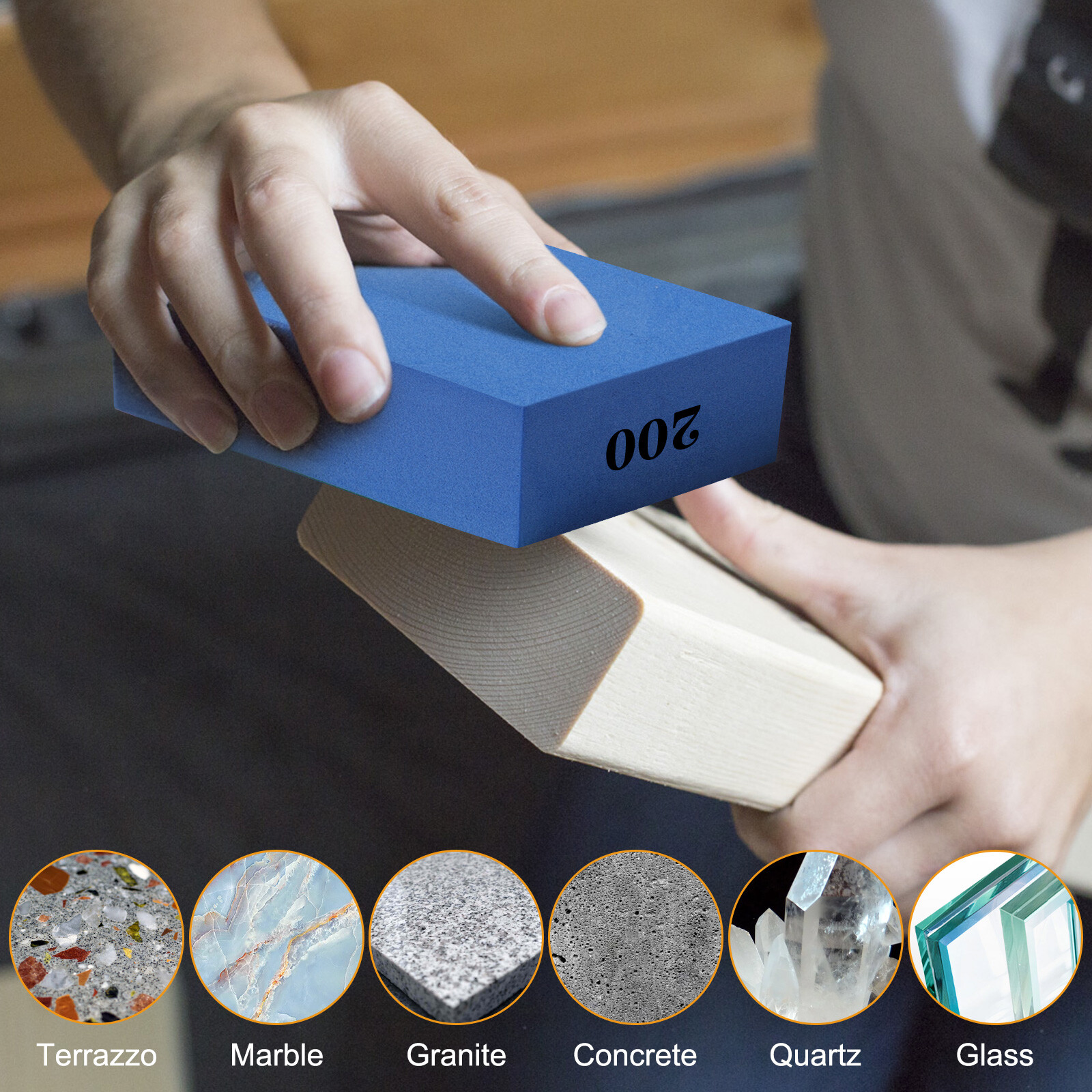 6 Pack Diamond Polishing Pads Sanding Blocks Grit 60#,100#,200#,400#,600#,1000#