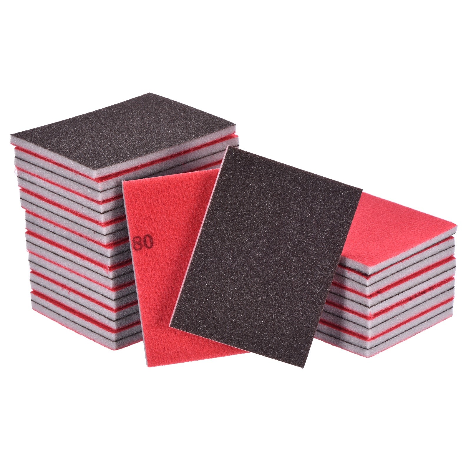 28 Pcs 180 Grit 4 x 2.8 Inch Hook & Loop Foam Sanding Blocks, Black