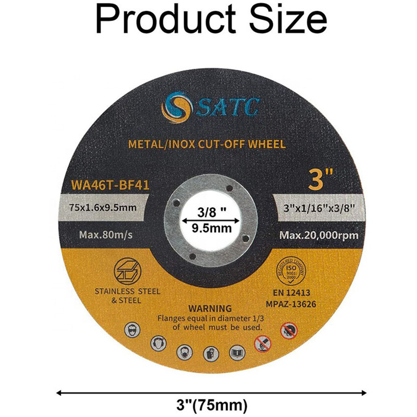 50 Pack 3 inch x1/16″x3/8″ Cut Off Wheels Die Grinder Metal Steel Cutting Disc