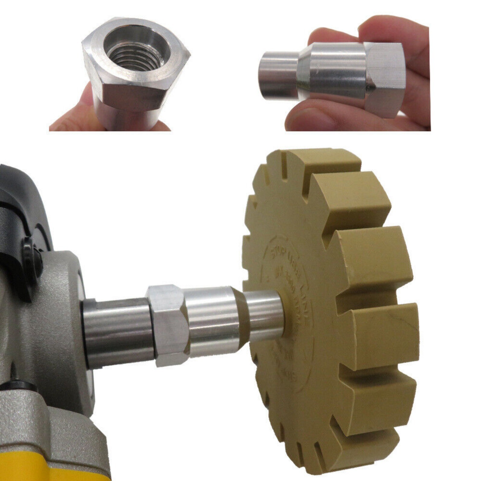 M14 Thread Adapter Connector Converter to M8 5/16-24T for Angle Grinder Polisher