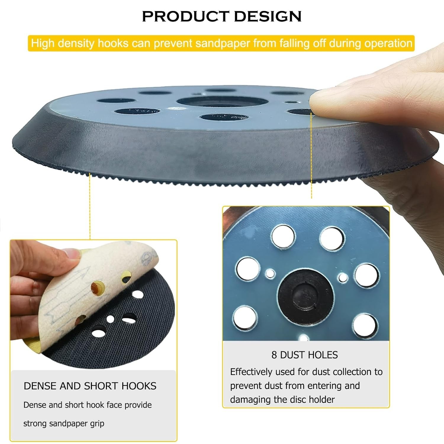 5″ Hook and Loop Replacement Sander Pad, Compatible with Porter Cable Models