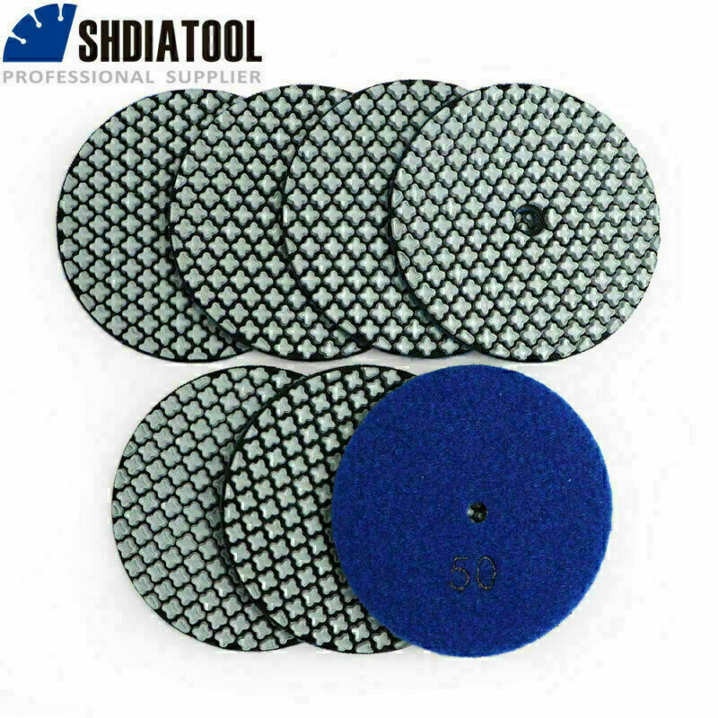 7pcs/set Dia 4inch/100mm Diamond Wet or Dry Polishing Pads for Granite Marble