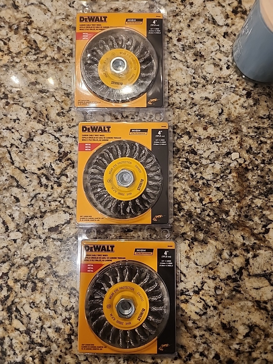 3x DeWalt DW4930 Carbon Cable Twist Wire Wheel 4″ Fast Free Ship