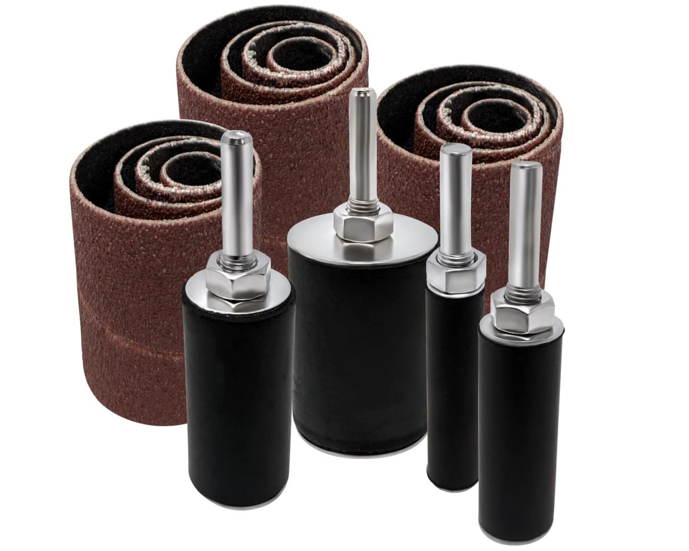 16 Pack Sanding Drum and Sleeves Set for Drill, 2-Inch Long, 60, 8
