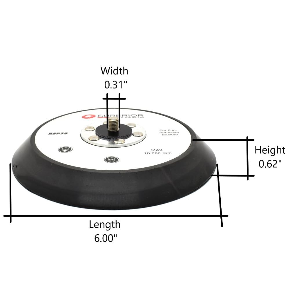 Superior Pads & Abrasives RSP33 5″ Diameter – 5/16″-24 UNF Threaded Shaft…