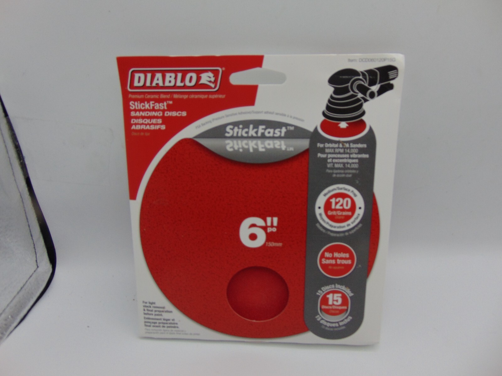 Diablo Sanding Discs 6” 15 Pack Stick Fast 120 Grit New Sealed
