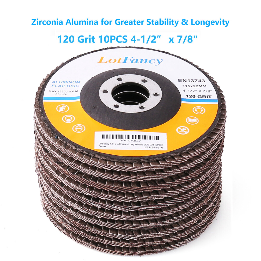 4.5″ 4-1/2 Flap Disc 40 60 80 120 Grit Angle Grinder Sanding Grinding Wheels