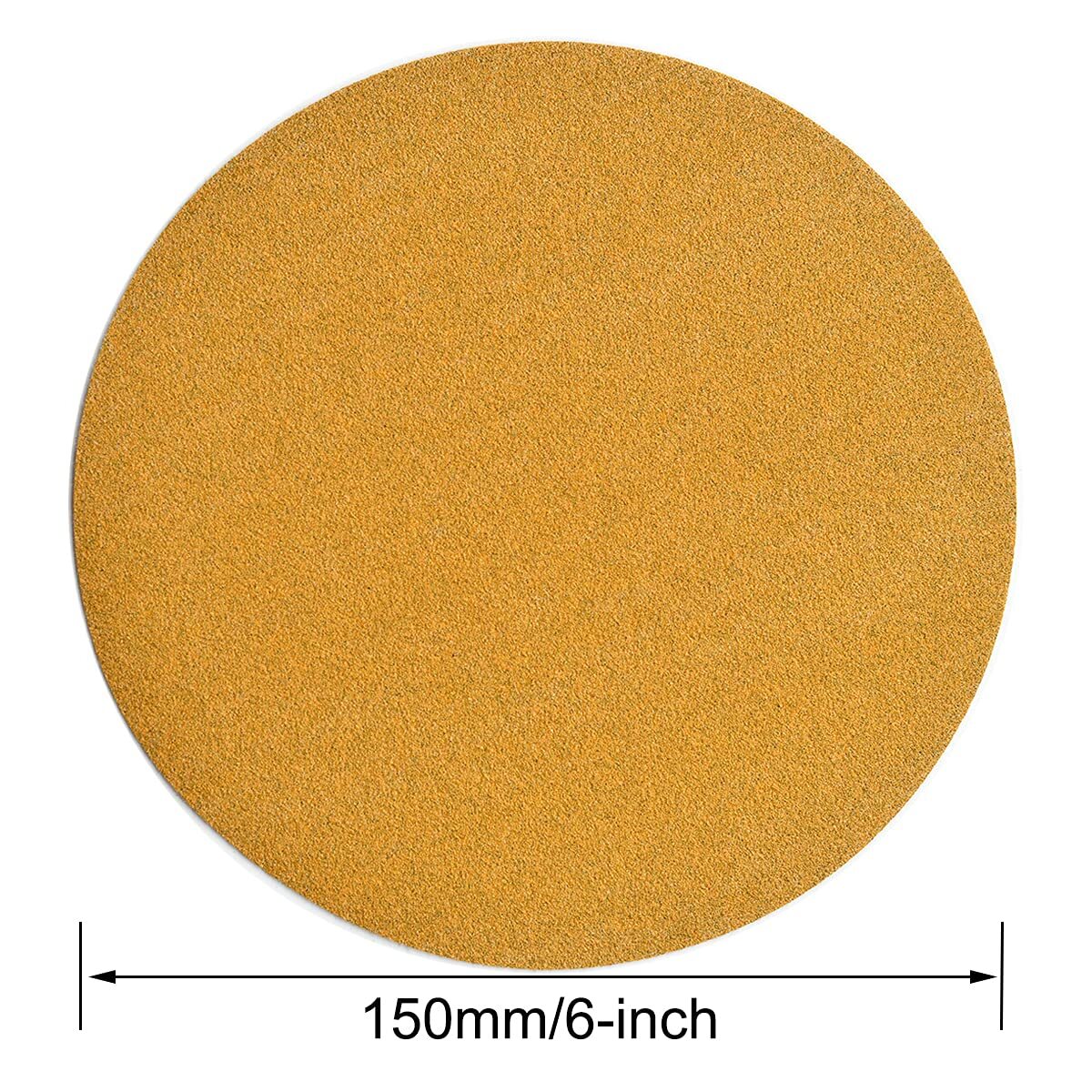 SATC 100PCS 6″ Gold Hook & Loop Sanding Disc 150mm 400/600 Grit for Wood Sanding