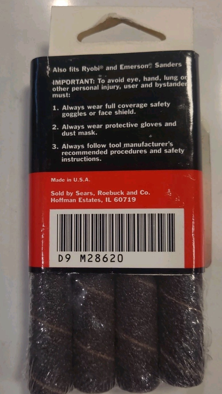 Lot Of 4 Craftsman 1/2″ Spindle Sanding Sleeves Resin Cloth USA (B3-A4)