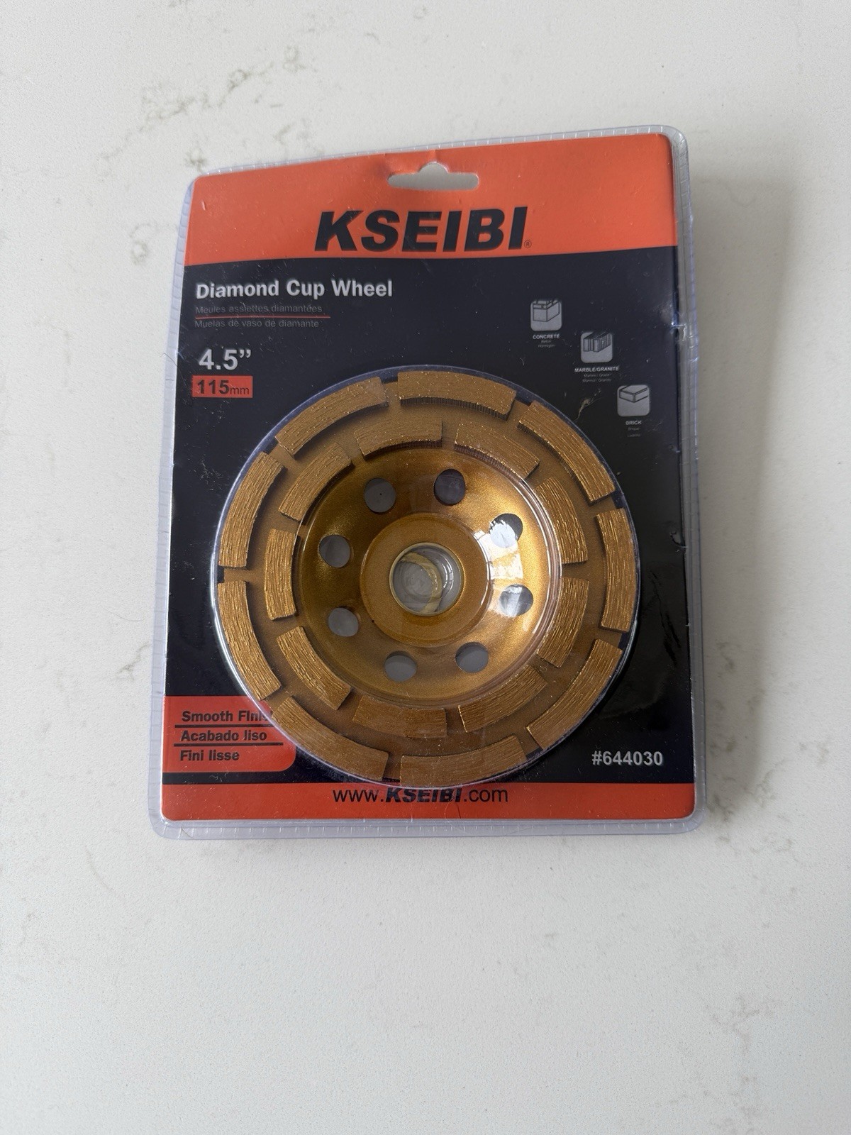Kseibi 4.5” Diamond Cup Grinding Wheel Smooth Finish – Concrete/ Brick – #644030