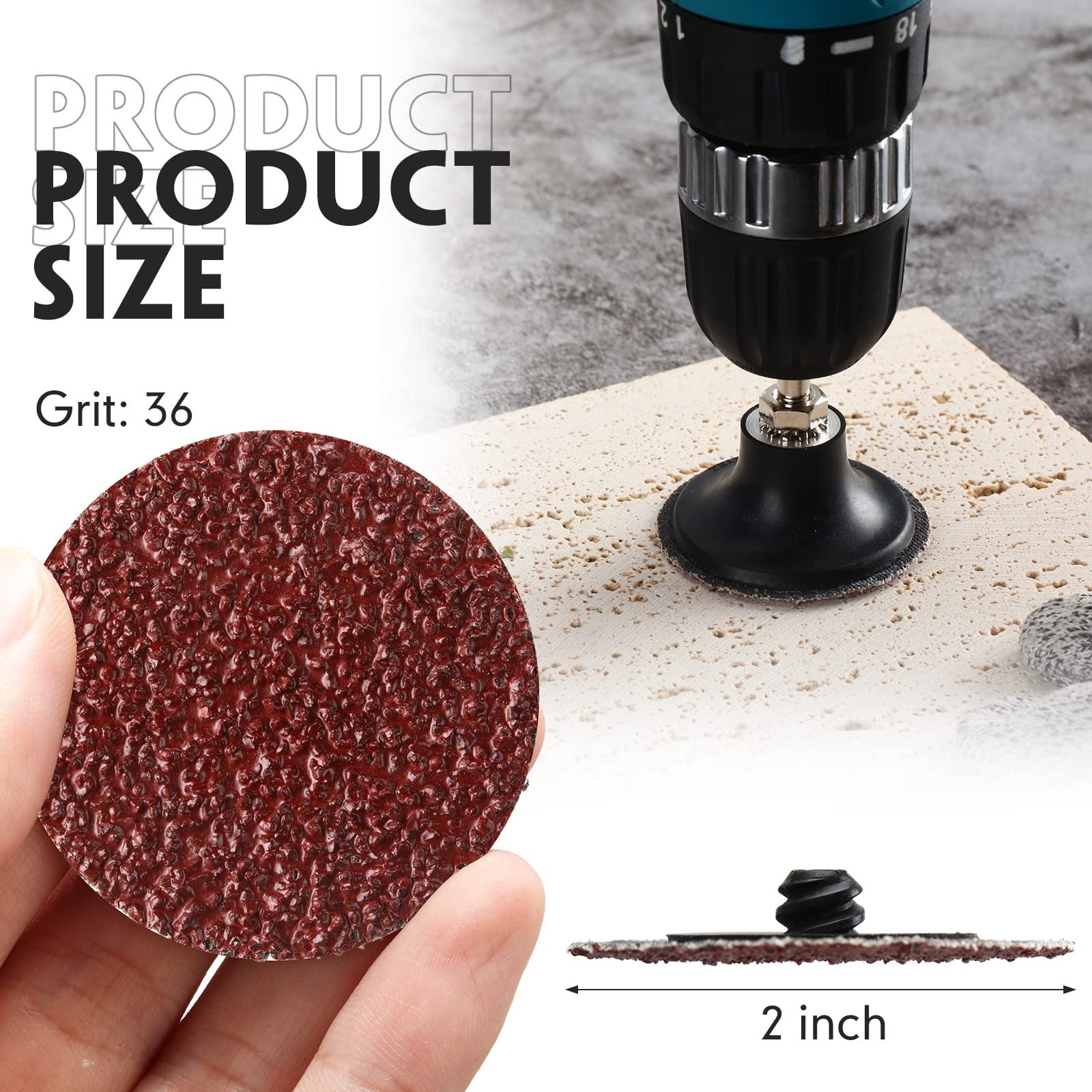 Newwiee 150 Pieces 2 Inch Sanding Discs 36 Grit Roll Lock Die Grinder…