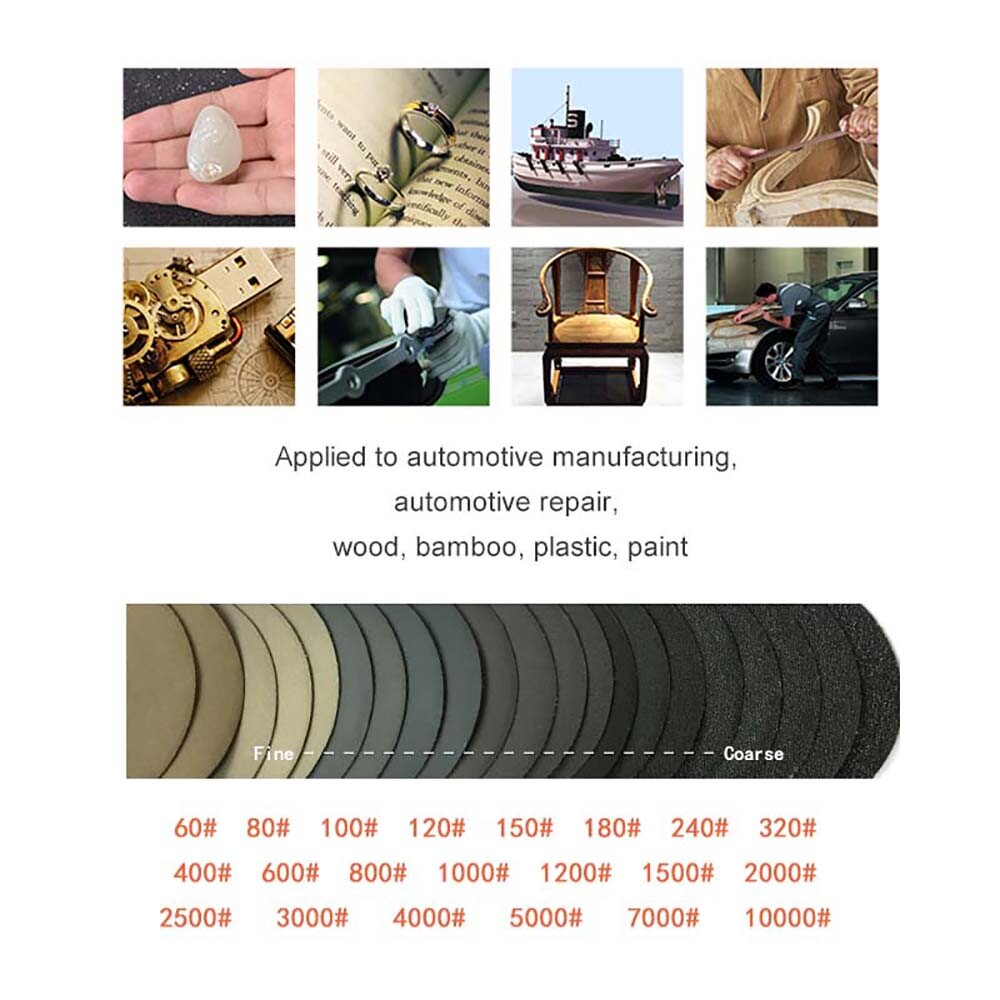 6 in 7 in Sanding Discs 60-10000 Grit Hook & Loop Pads Orbital Sander Sandpaper