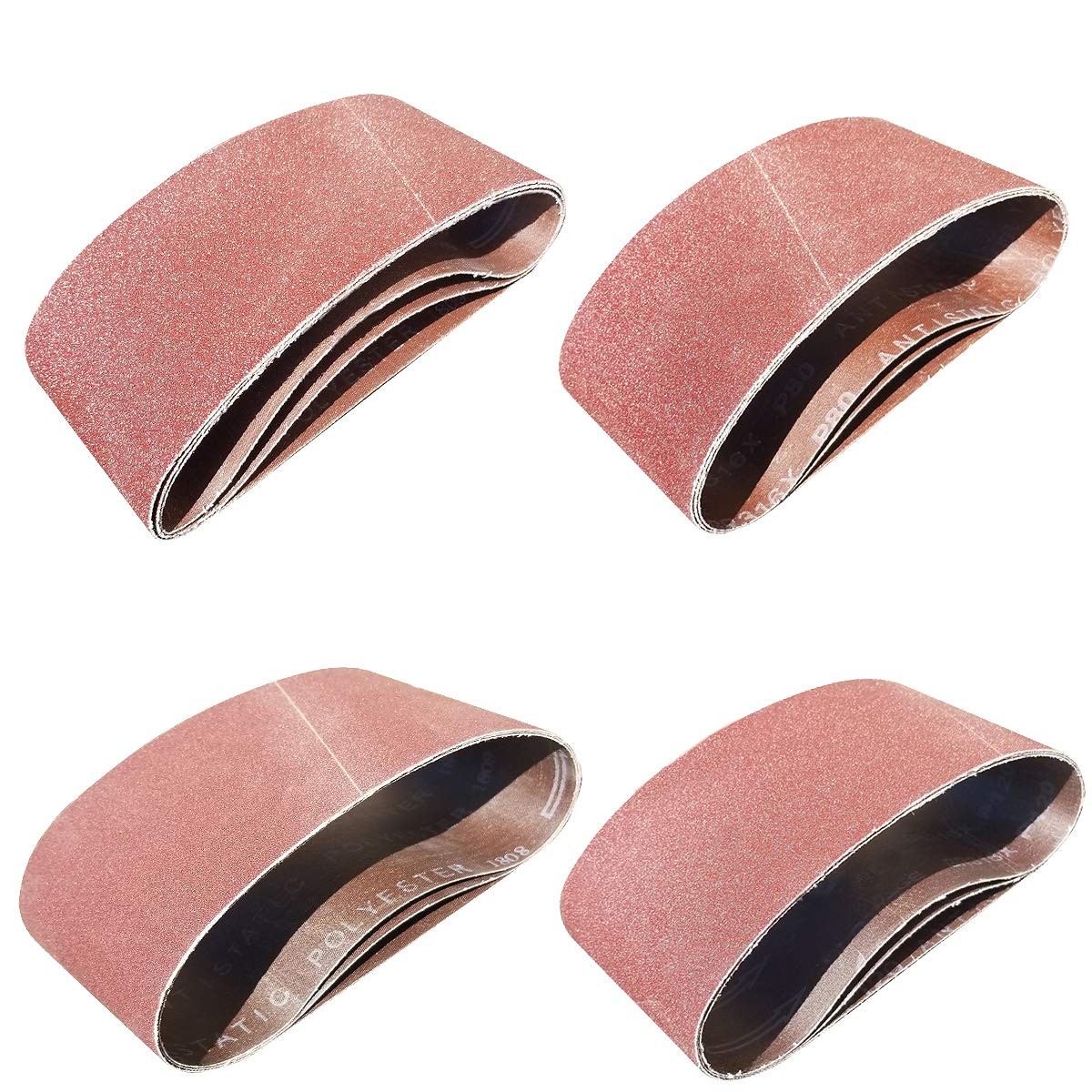 Sackorange 20 PCS 4 inch x 21 inch Abrasive Sanding Belts – 5 Each of 40 80 1…