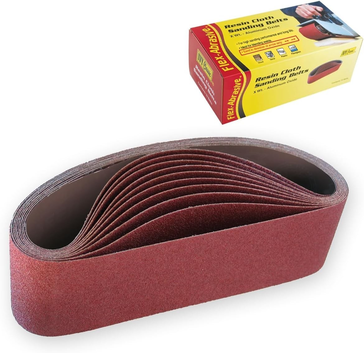 Sandng Belt 4×24 Inch 36 Grit Extra Coarse Aluminum Oxide for Wood Metal Plas…