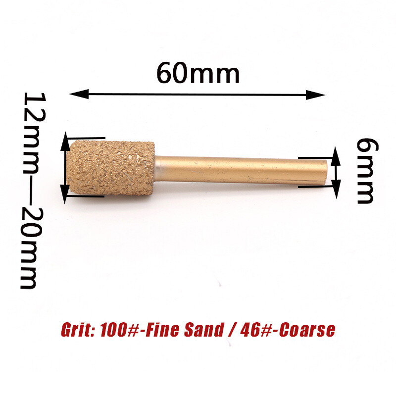 Brazed Diamond Grinding Head Round Head Cylindrical Fine / Coarse Sand Polishing